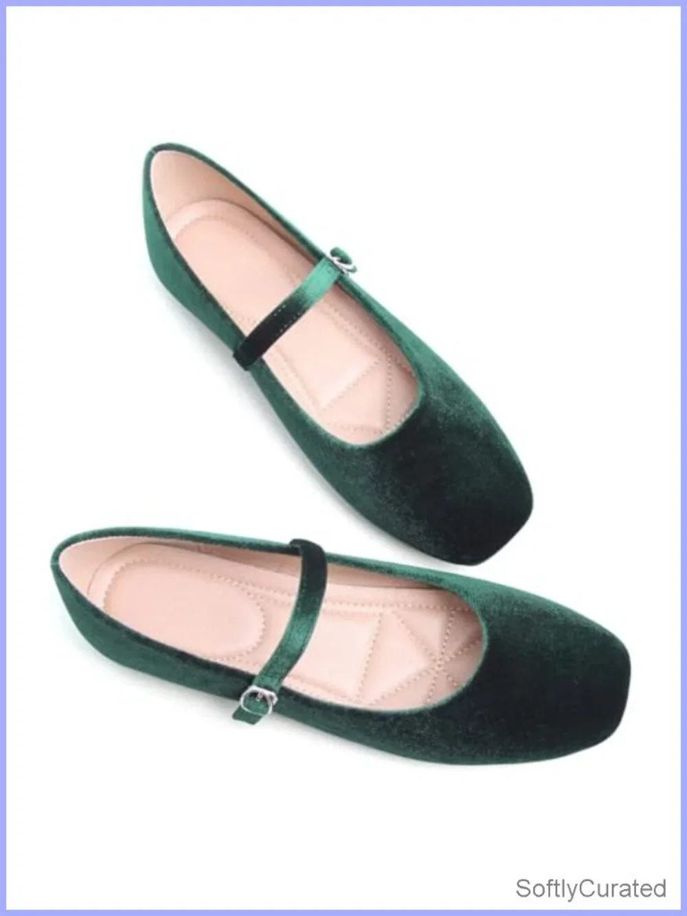 WENJIAZHIZHI Women's Mary Jane Square Toe Ballet Flats Slip-Ons Loafers